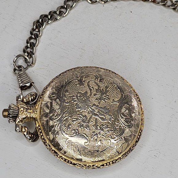 Edison Pocket Watch Quartz Eagle Motif Thailand Movement - Picture 7 of 9